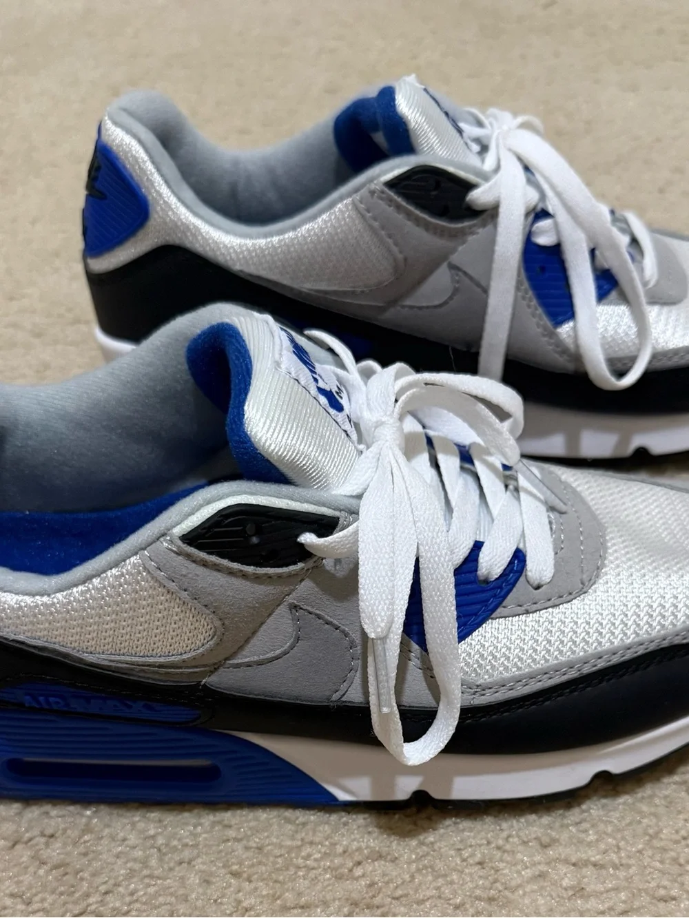 Nike Air Max Men's Athletic Sneakers in White, Gray & Blue